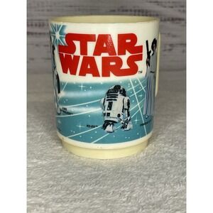 1977‎ STAR WARS PLASTIC CUP MUG by DEKA  Luke Leia R2 C3PO Darth Trooper USA VTG